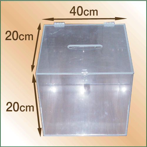아크릴 상자 40 x 20 x 20 cm 모금함(5mm 투명)